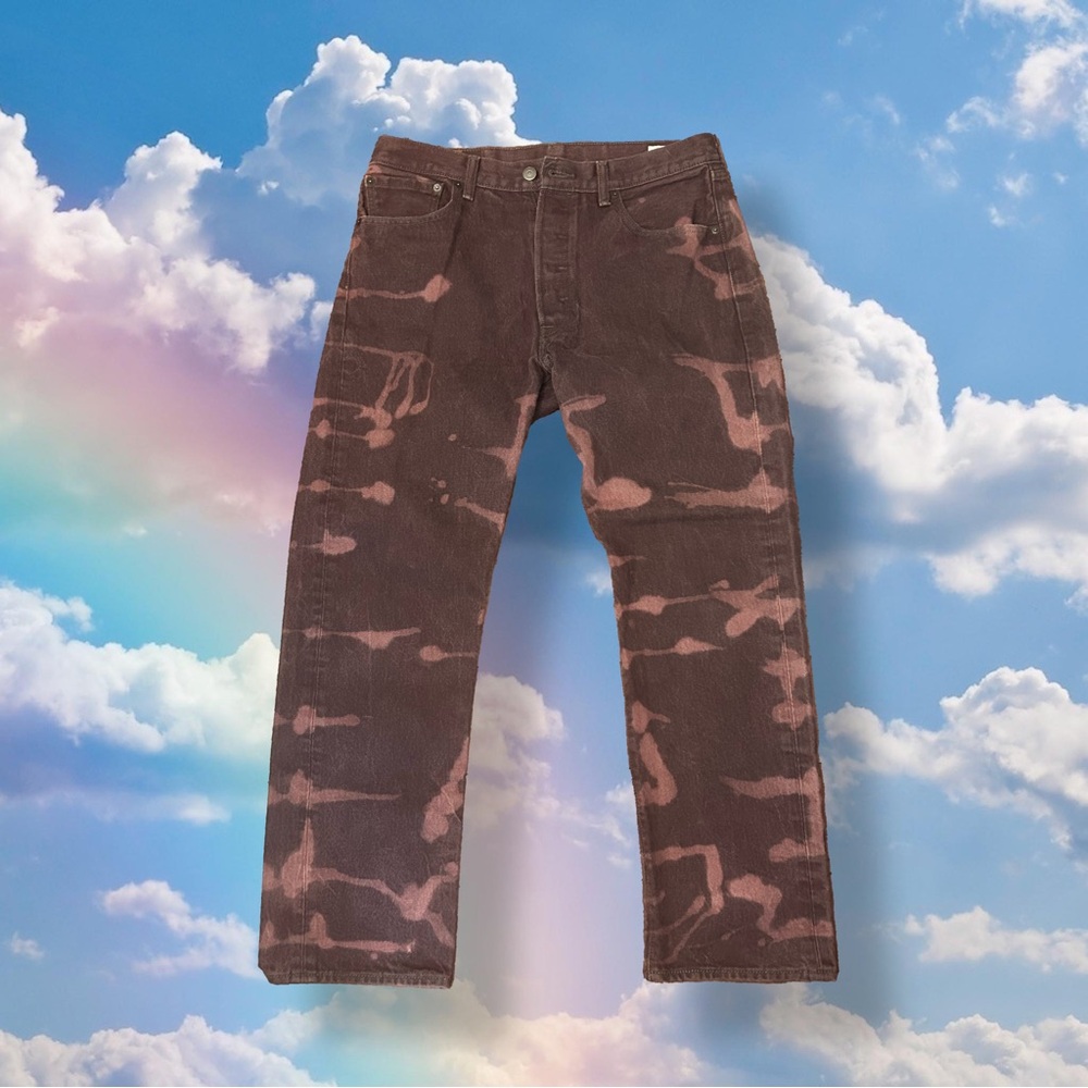 LEVIS 501  WHITE OAK CONE DENIM CUSTOM PURPLE WASH - 34 X 32